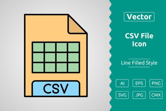 CSV File Format Icon Graphics