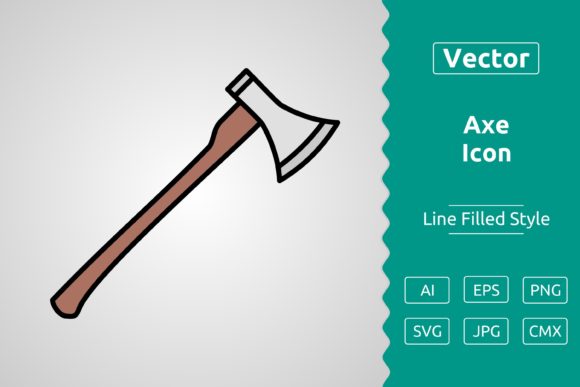 Vector Axe Filled Outline Icon for Modern Branding