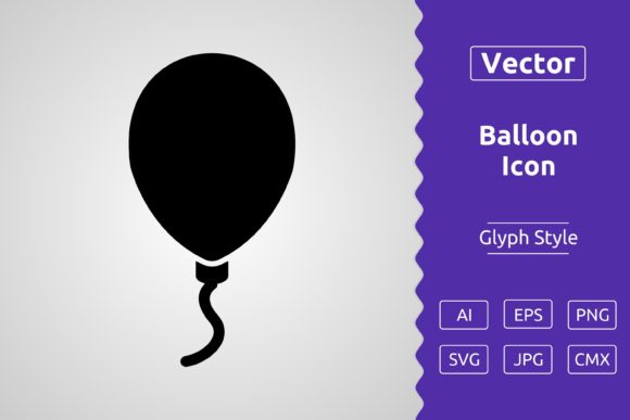 Vector Balloon Glyph Icon Graphics
