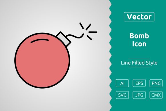 Vector Bomb Filled Outline Icon: A Graphic Design Asset for Modern Branding