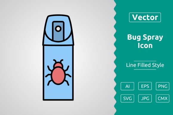 Vector Bug Spray Filled Outline Icon Graphics