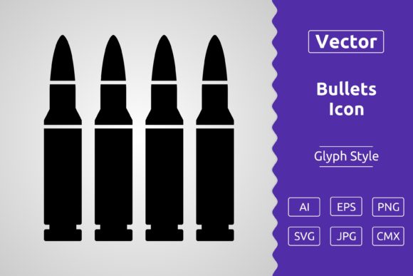 Vector Bullets Glyph Icon for Modern Graphics
