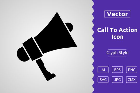 Vector Call to Action Glyph Icon: A Modern Graphic Design Asset