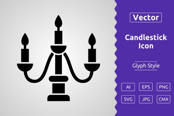 Vector Candlestick Glyph Icon for Modern Branding
