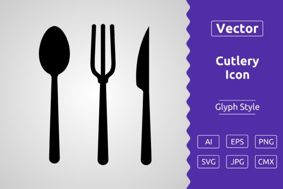 Vector Cutlery Glyph Icon Graphics