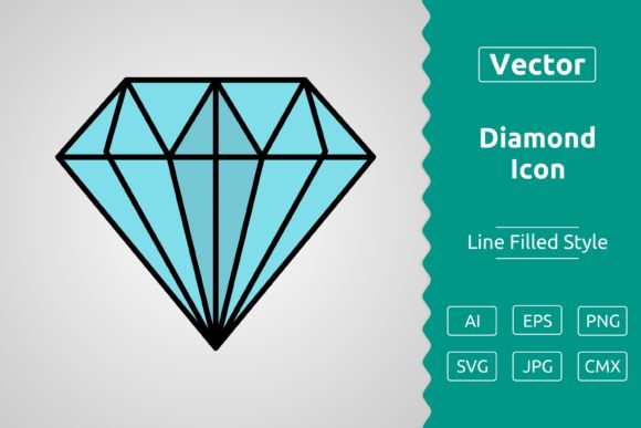 Vector Diamond Filled Outline Icon