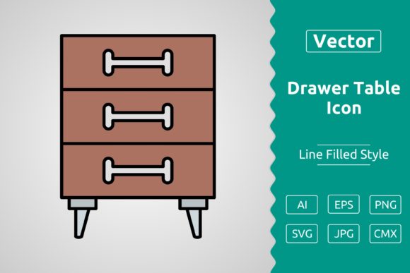 Vector Drawer Table Graphic for Modern Web Design