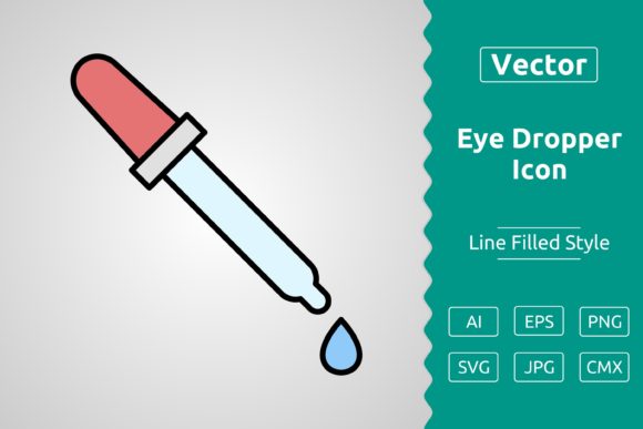 Vector Eye Dropper Filled Outline Icon