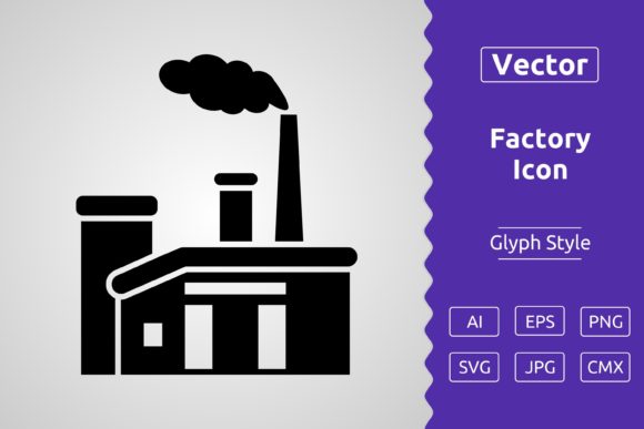 Vector Factory Glyph Icon: A Graphic Designer’s Take