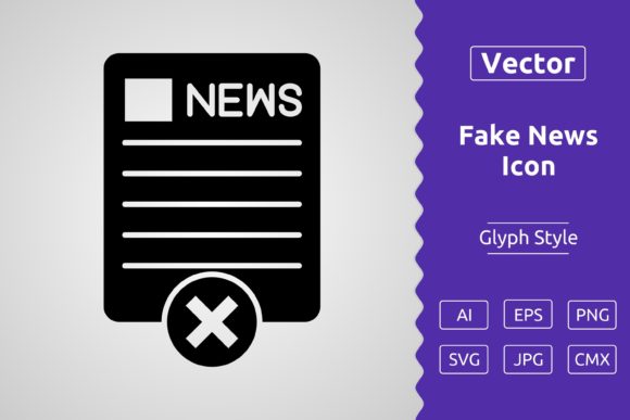 Vector Fake News Glyph Icon