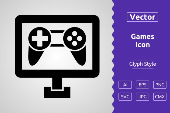 Vector Games Glyph Icon: A Modern Graphic Design Asset for Branding