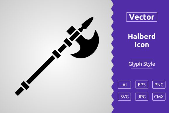 Vector Halberd Glyph Icon