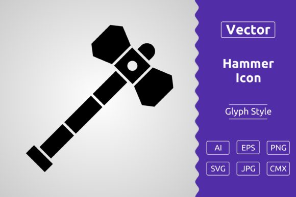 Vector Hammer Glyph Icon Graphics