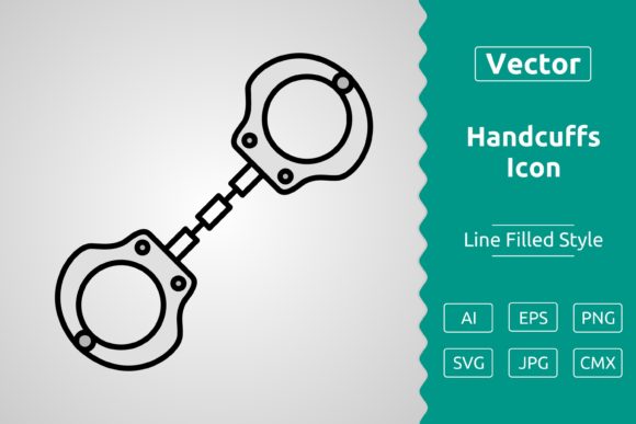 Vector Handcuffs Filled Outline Icon