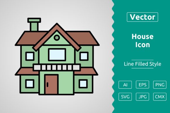 Vector House Filled Outline Icon for Modern Design Projects
