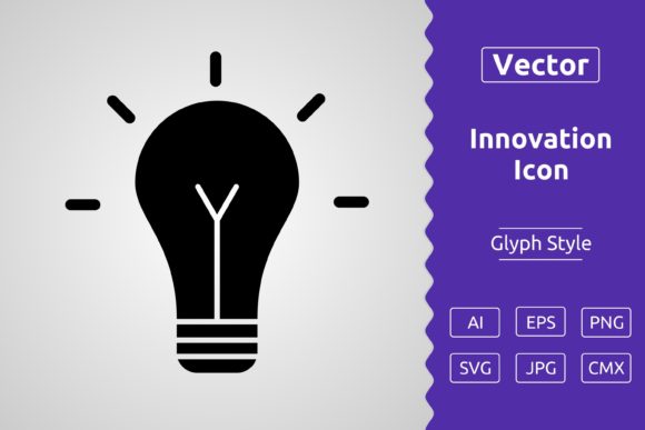 Vector Innovation Glyph Icon: A Modern Graphic Design Asset