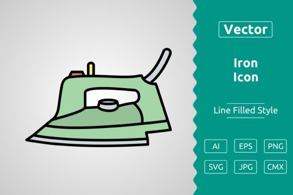 Vector Iron Filled Outline Icon Graphics