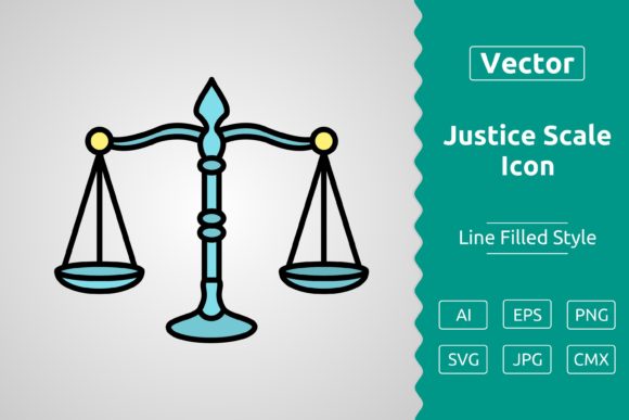 Vector Justice Scale Graphic for Modern Web Design