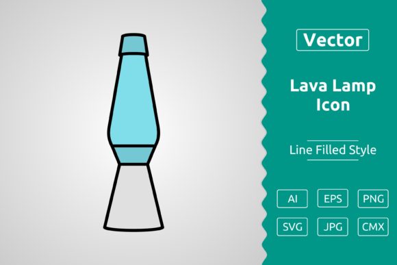 Vector Lava Lamp Filled Outline Icon Graphics