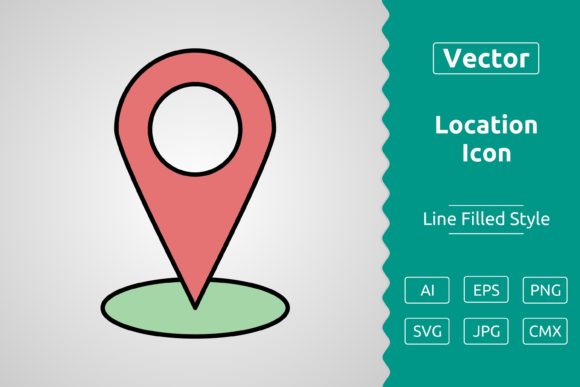 Vector Location Filled Outline Icon for Modern Design