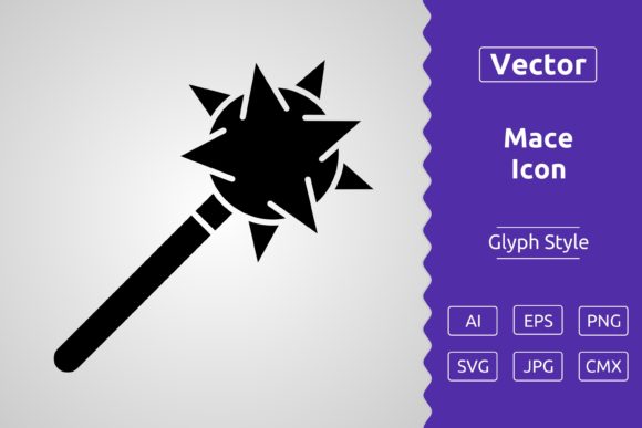 Vector Mace Glyph Icon