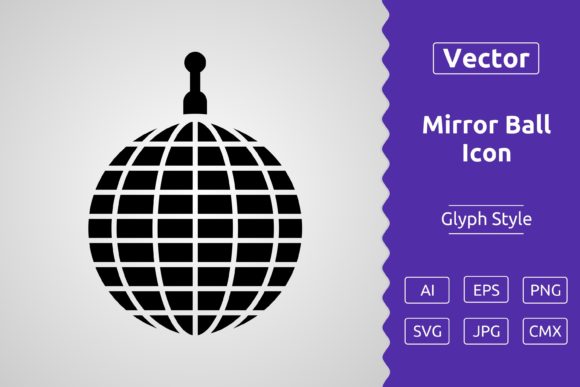 Vector Mirror Ball Glyph Icon