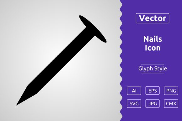 Vector Nails Glyph Icon for Modern Branding