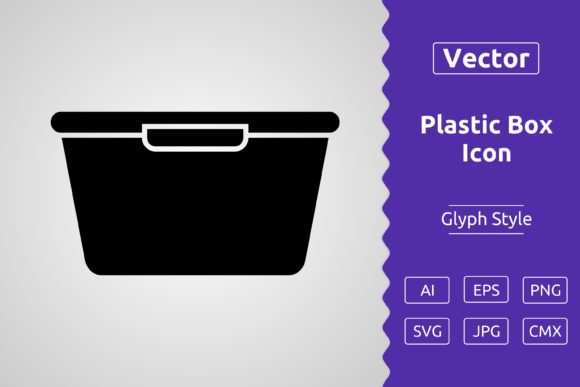 Vector Plastic Box Glyph Icon Graphics