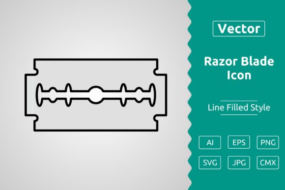 Vector Razor Blade Filled Outline Icon
