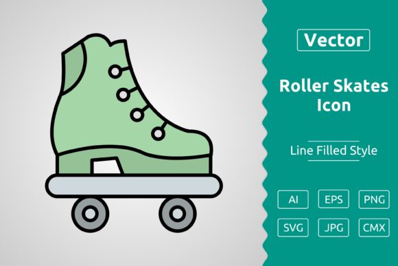 Vector Roller Skates Filled Outline Icon