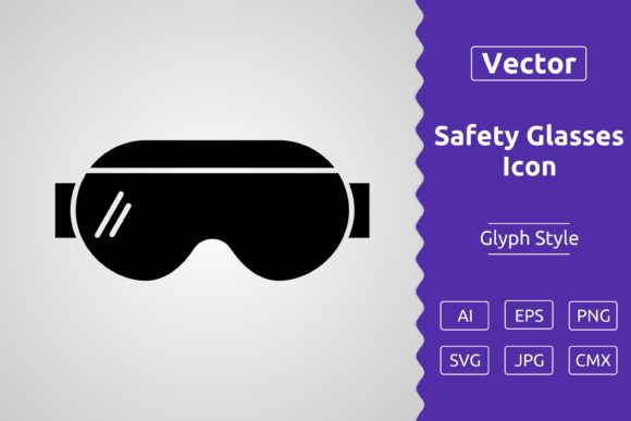 Vector Safety Glasses Glyph Icon