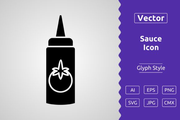 Vector Sauce Glyph Icon: A Modern Graphic Design Asset for Branding