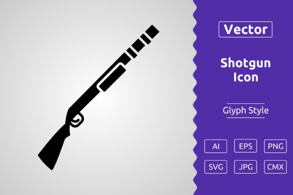 Vector Shotgun Glyph Icon Graphics