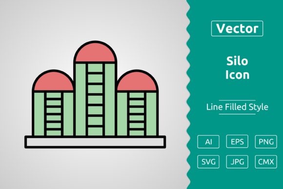 Vector Silo Filled Outline Icon