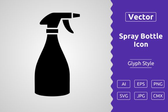 Vector Spray Bottle Glyph Icon for Modern Graphics