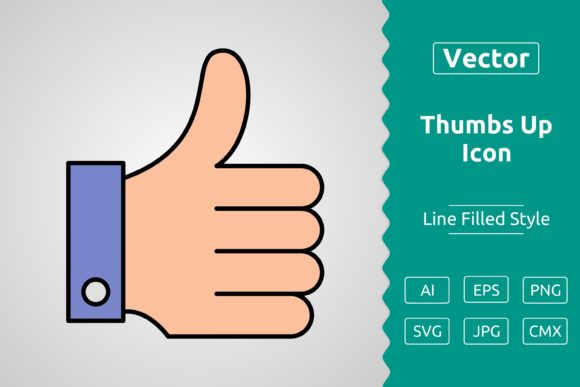 Vector Thumbs Up Filled Outline Icon