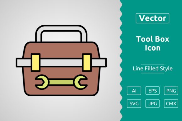 Vector Tool Box Filled Outline Icon Graphics