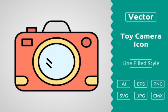 Vector Toy Camera Filled Outline Icon Graphics