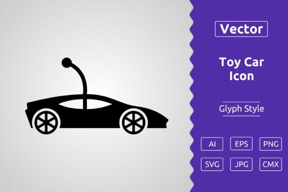 Vector Toy Car Glyph Icon Graphics