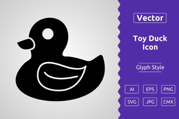 Vector Toy Duck Glyph Icon Graphics