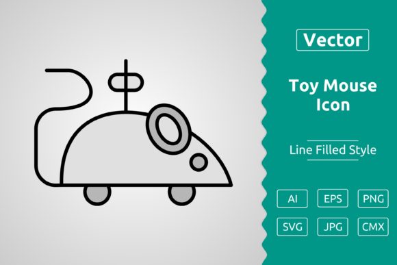 Vector Toy Mouse Filled Outline Icon Graphics