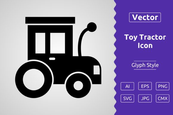 Vector Toy Tractor Glyph Icon Graphics