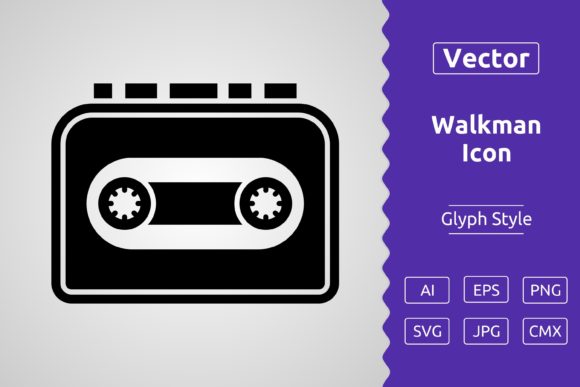 Vector Walkman Glyph Icon Graphics