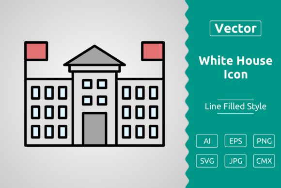Vector White House Filled Outline Icon for Modern Design