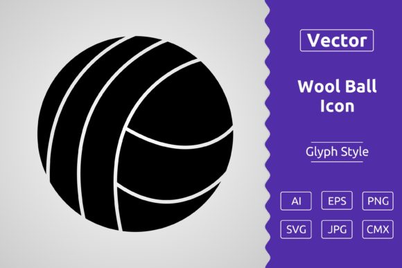 Vector Wool Ball Glyph Icon Graphics