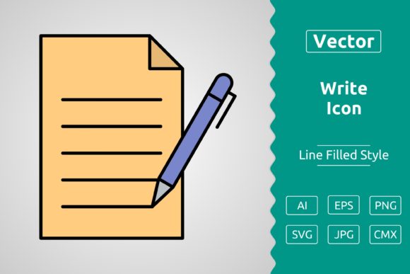 Vector Write Filled Outline Icon Graphics